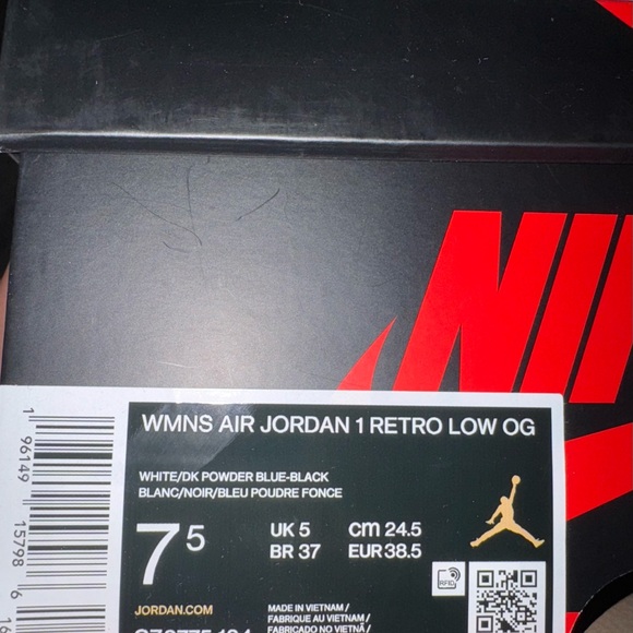 Air Jordan 1 Retro Low OG Powder Blue - Picture 6 of 6